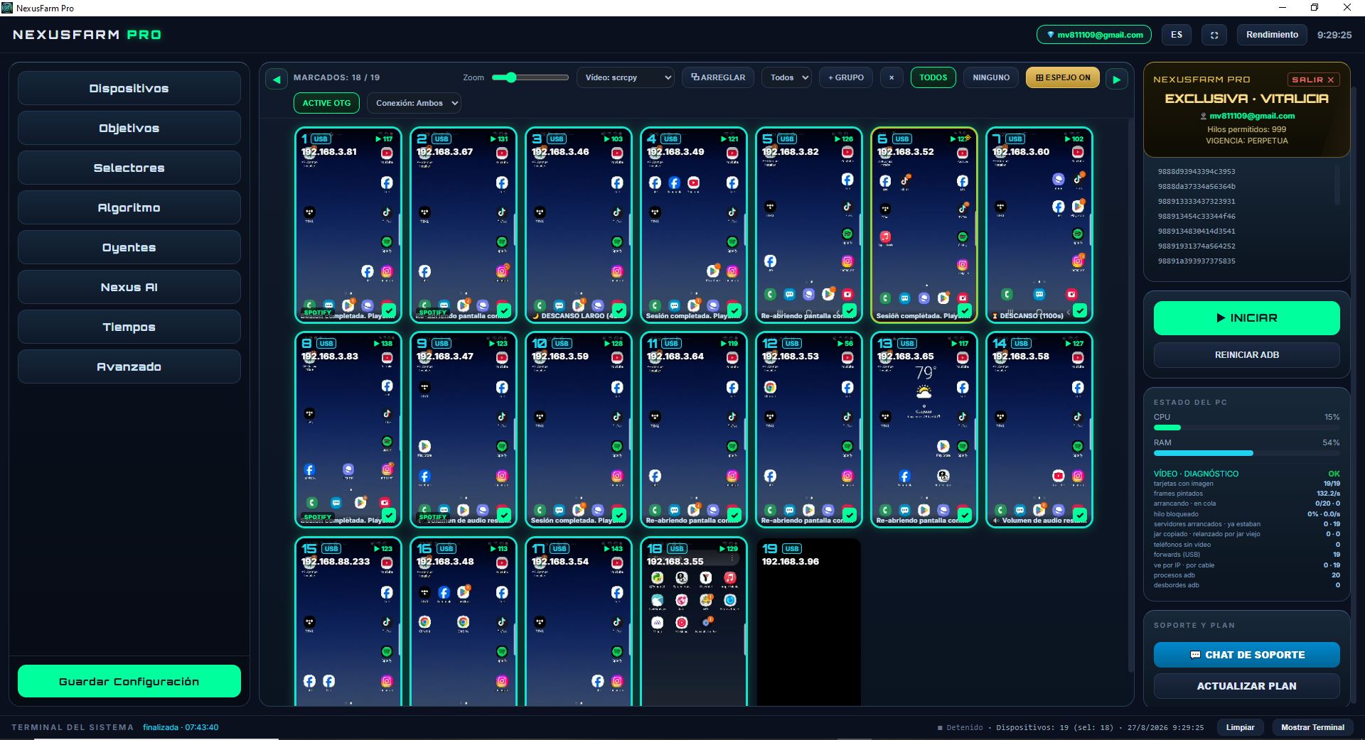 Panel WebUI de NexusFarmPro